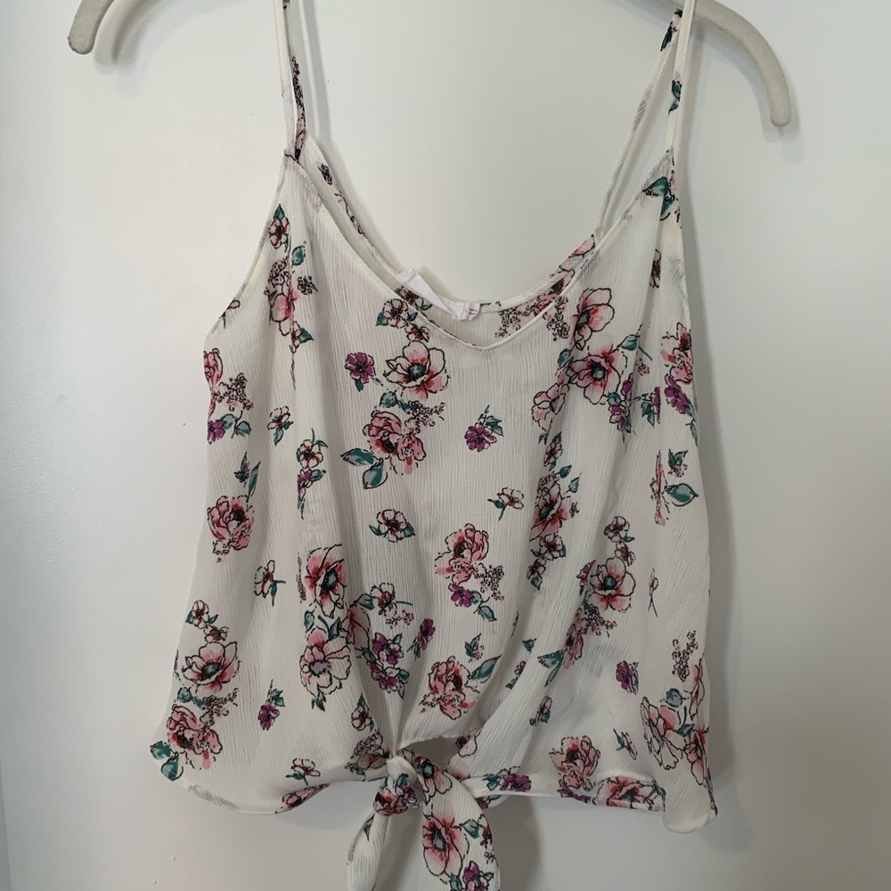 White flowered tank